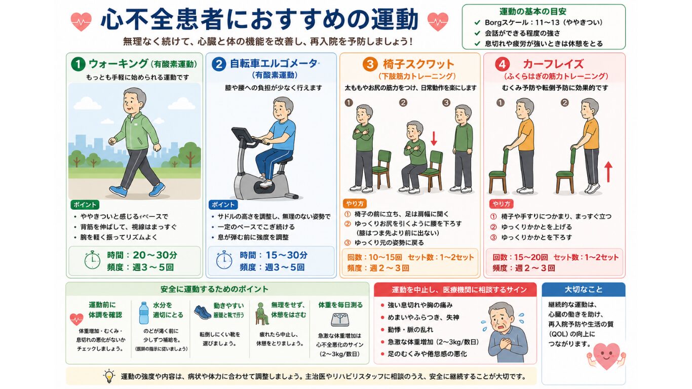 心不全患者におすすめの運動