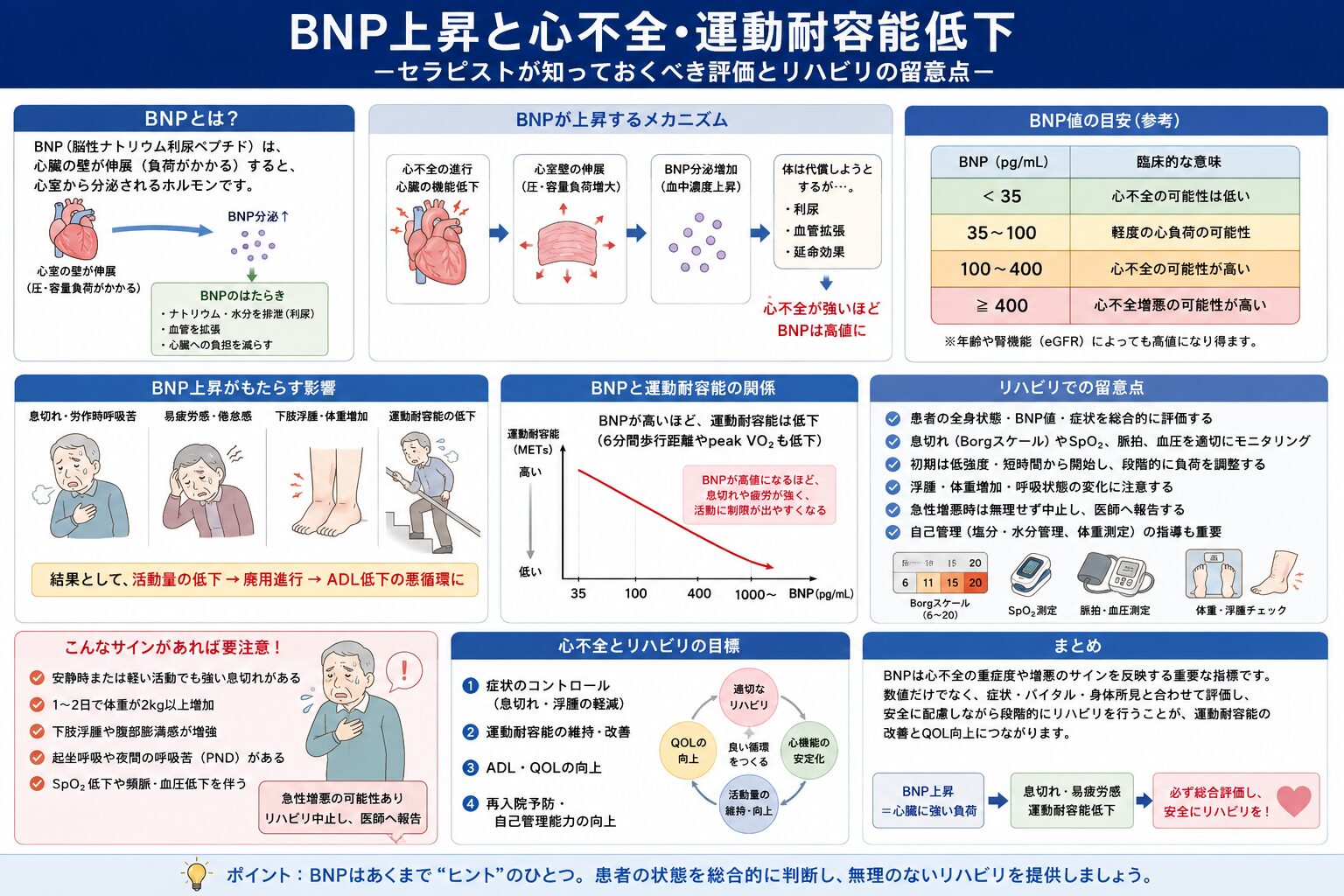BNP上昇と心不全・運動耐容能低下