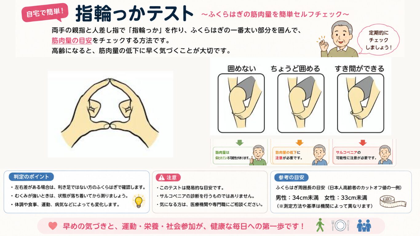指輪っかテストのやり方を示す図解