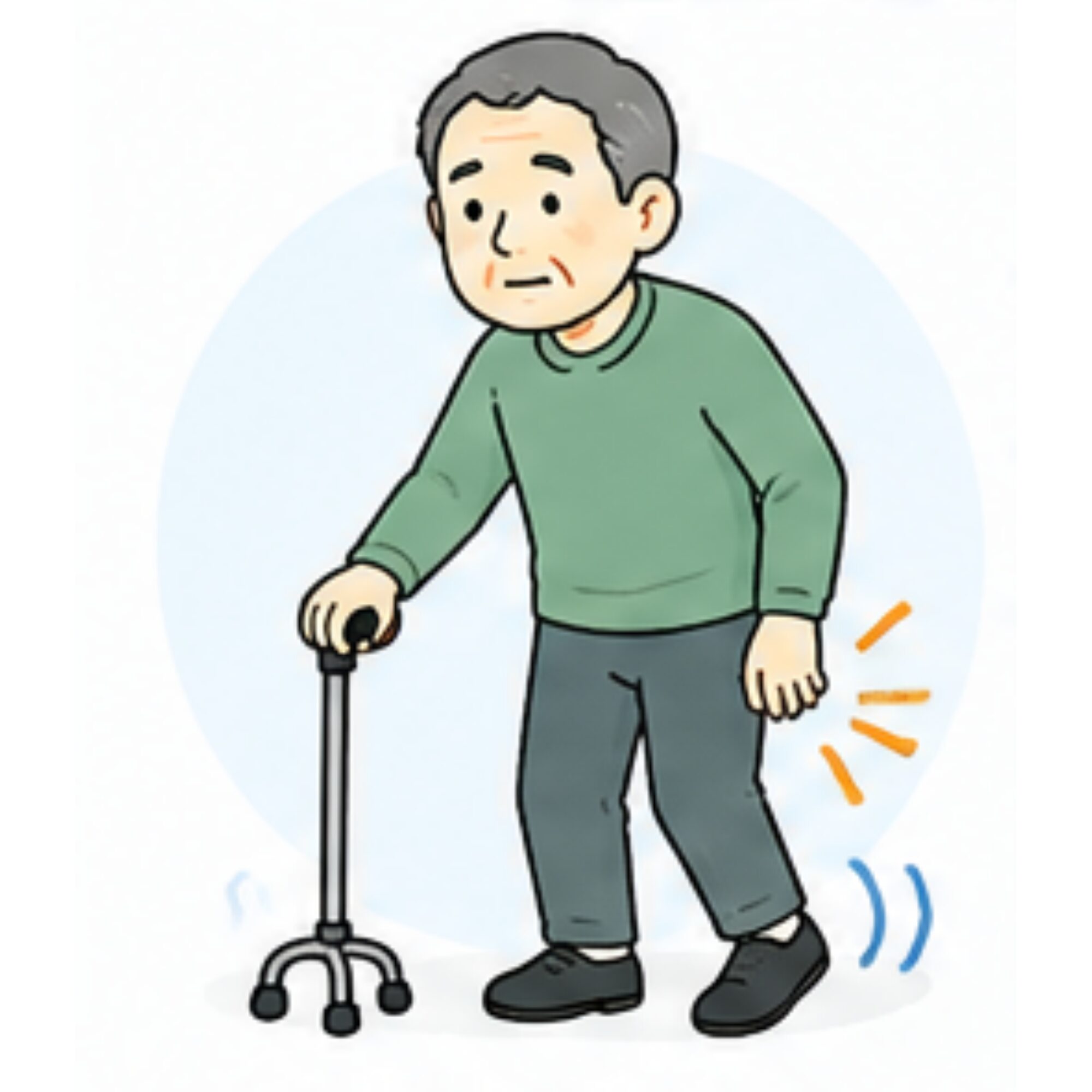 脳卒中後の生活機能の低下のイラスト